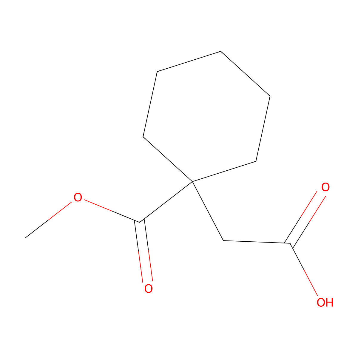 [1-(Methoxycarbonyl)cyclohexyl]acetic acid molecular structure, CAS 59590-89-5