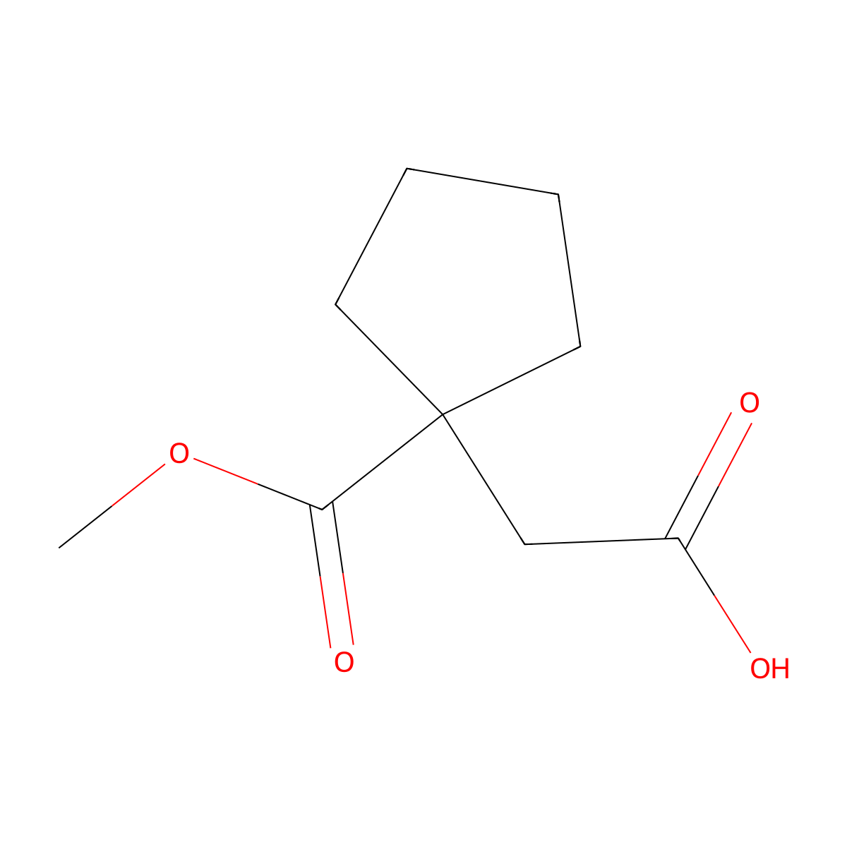 2-[1-(Methoxycarbonyl)cyclopentyl]acetic acid molecular structure, CAS 59590-90-8