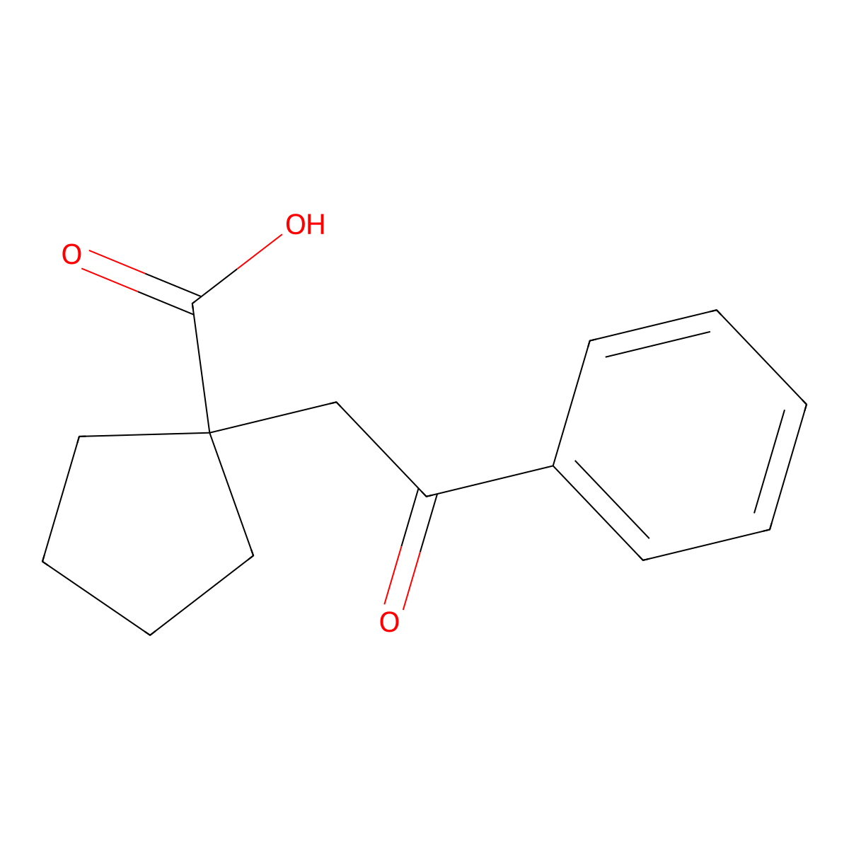1-(2-Oxo-2-phenylethyl)cyclopentanecarboxylic acid molecular structure, CAS 59590-98-6