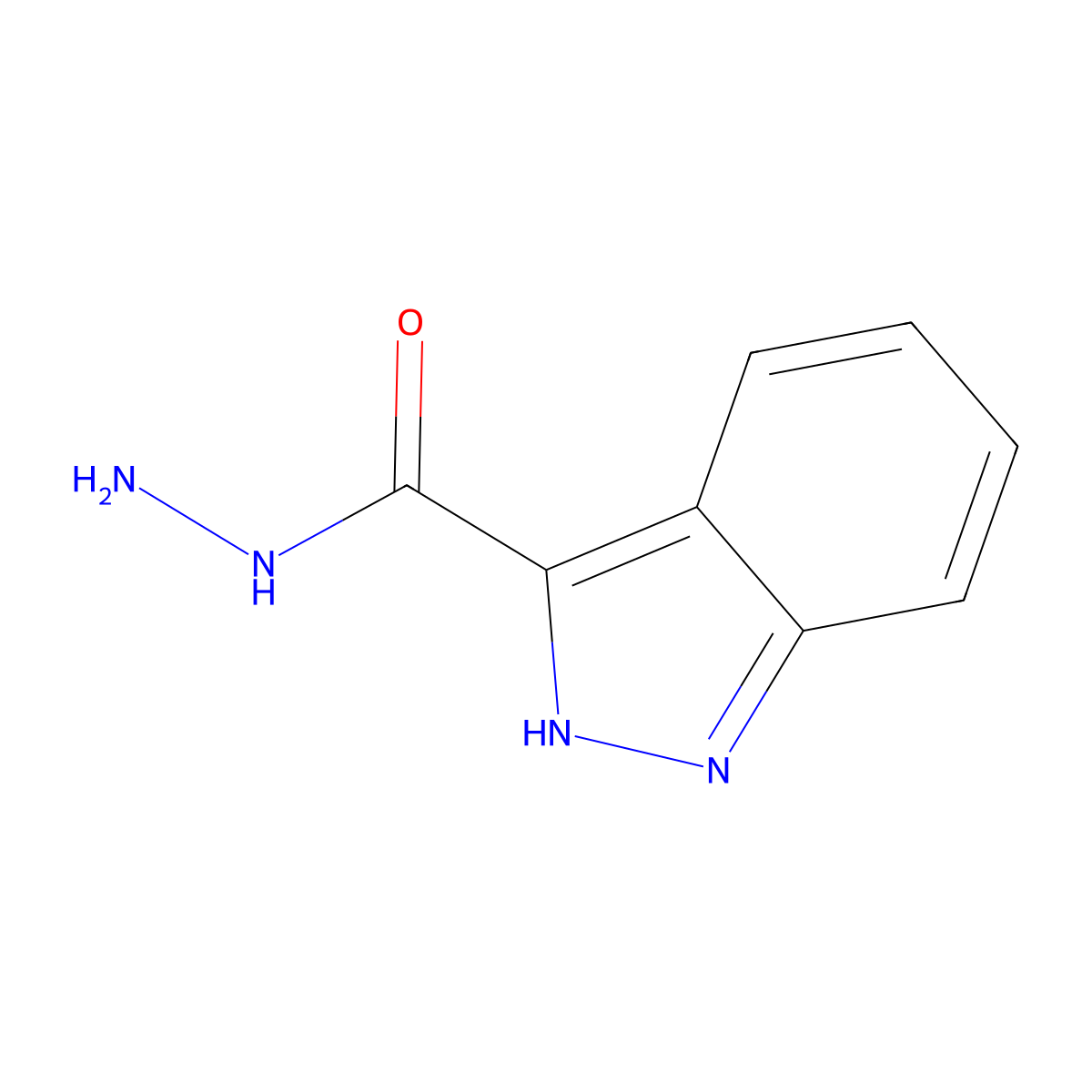 1H-indazole-3-carbohydrazide molecular structure, CAS 59591-84-3