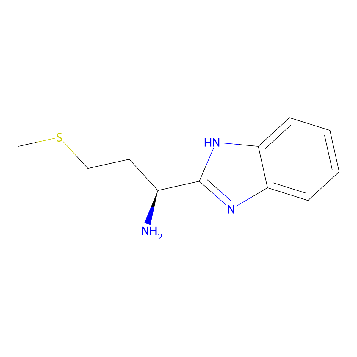 (1S)-1-(1H-1,3-Benzodiazol-2-YL)-3-(methylsulfanyl)propan-1-amine molecular structure, CAS 59592-33-5