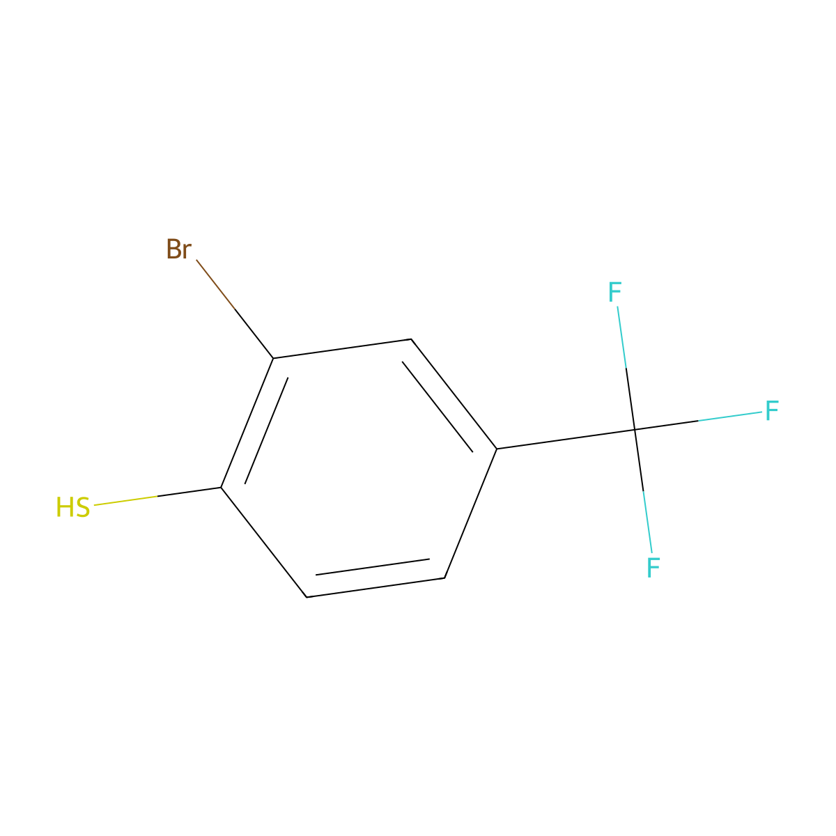 2-Bromo-4-trifluoromethylbenzenethiol molecular structure, CAS 59594-65-9
