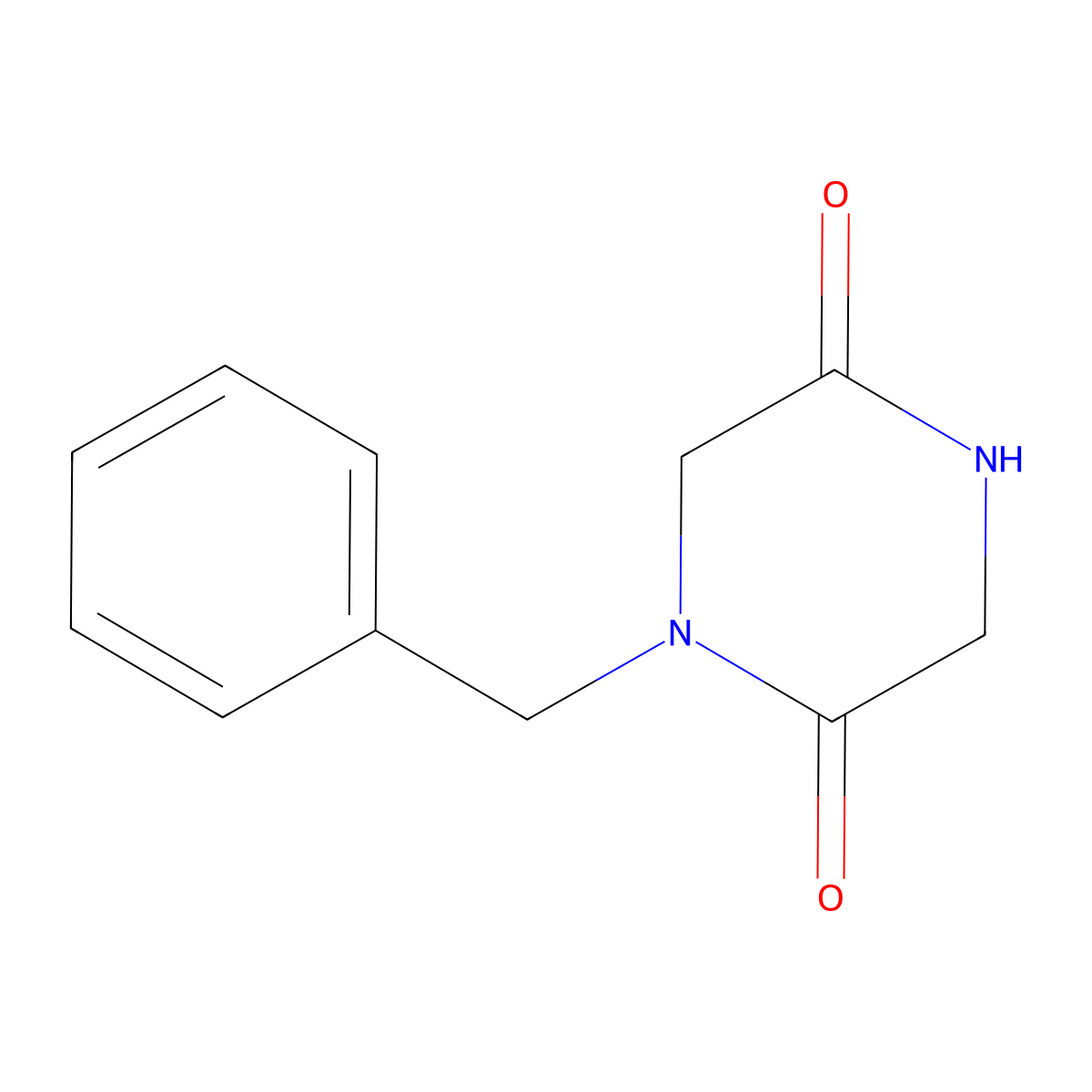 1-Benzylpiperazine-2,5-dione molecular structure, CAS 59595-20-9