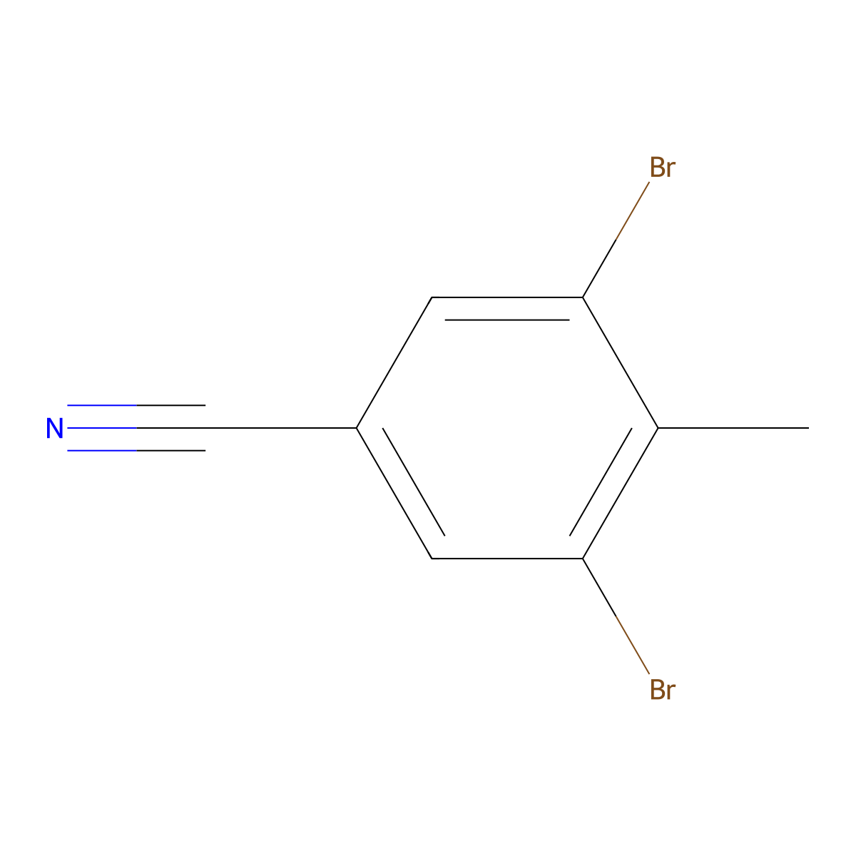 3,5-Dibromo-4-methylbenzonitrile molecular structure, CAS 59596-31-5