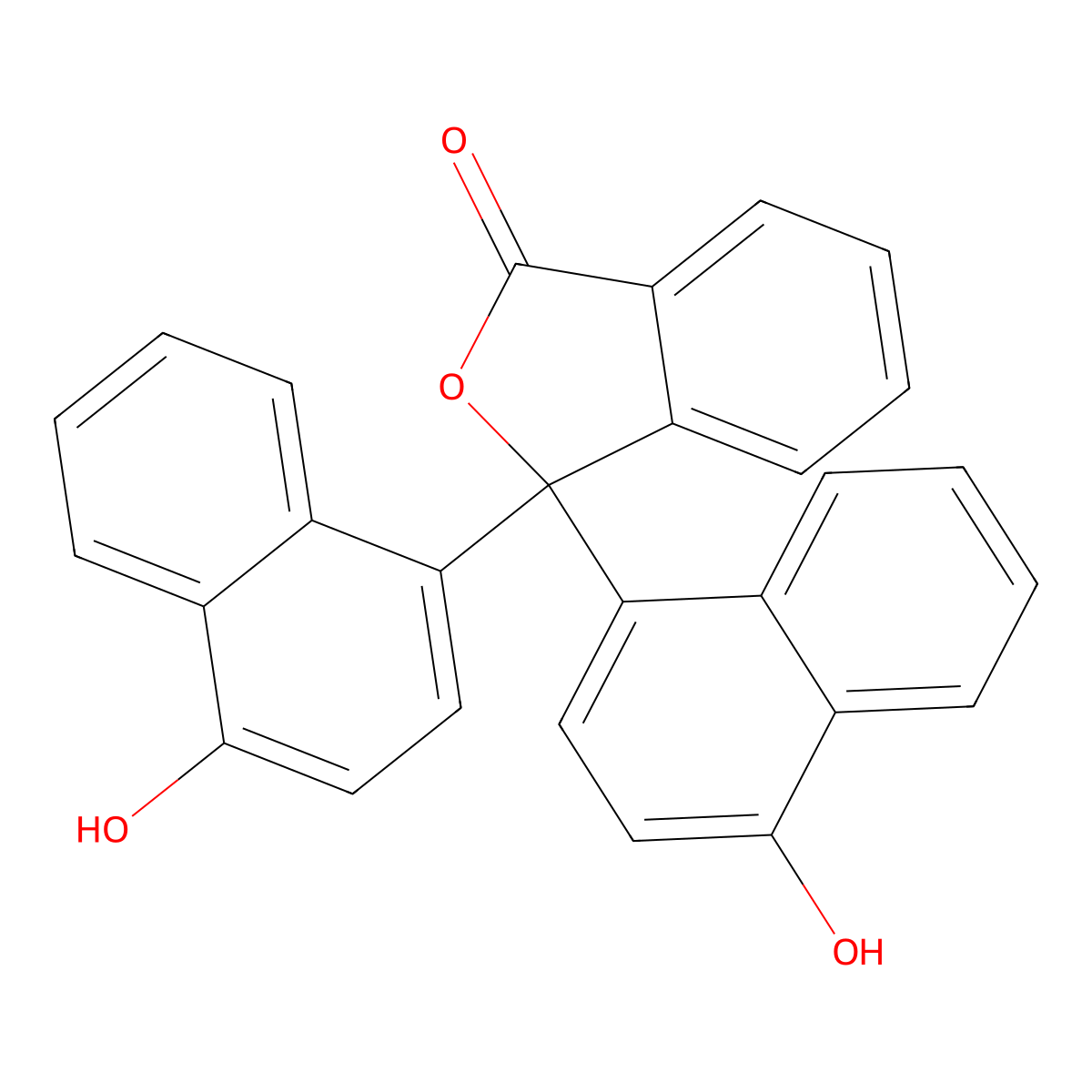alpha-Naphtholphthalein molecular structure, CAS 596-01-0
