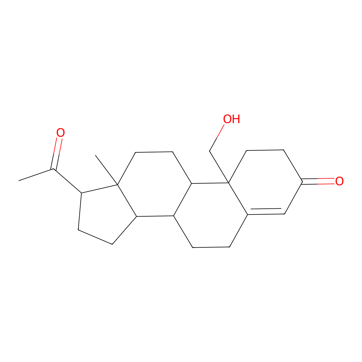 19-Hydroxyprogesterone molecular structure, CAS 596-63-4