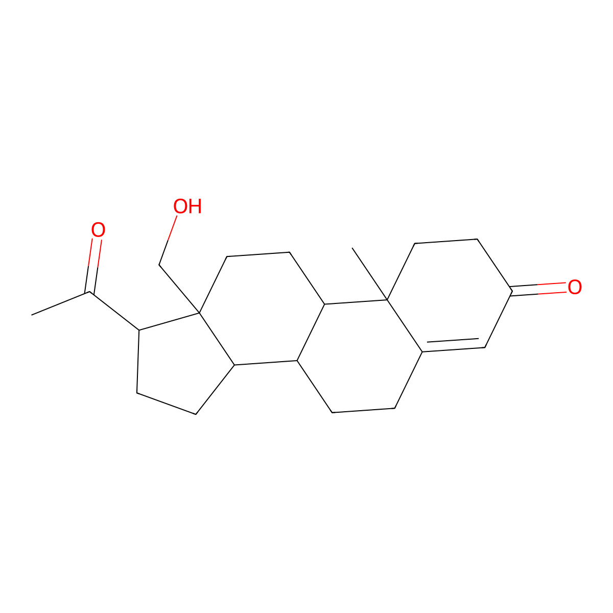 18-Hydroxypregn-4-ene-3,20-dione molecular structure, CAS 596-69-0