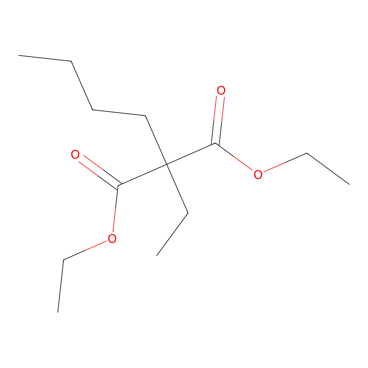 Propanedioic acid, butylethyl-, diethyl ester molecular structure, CAS 596-76-9