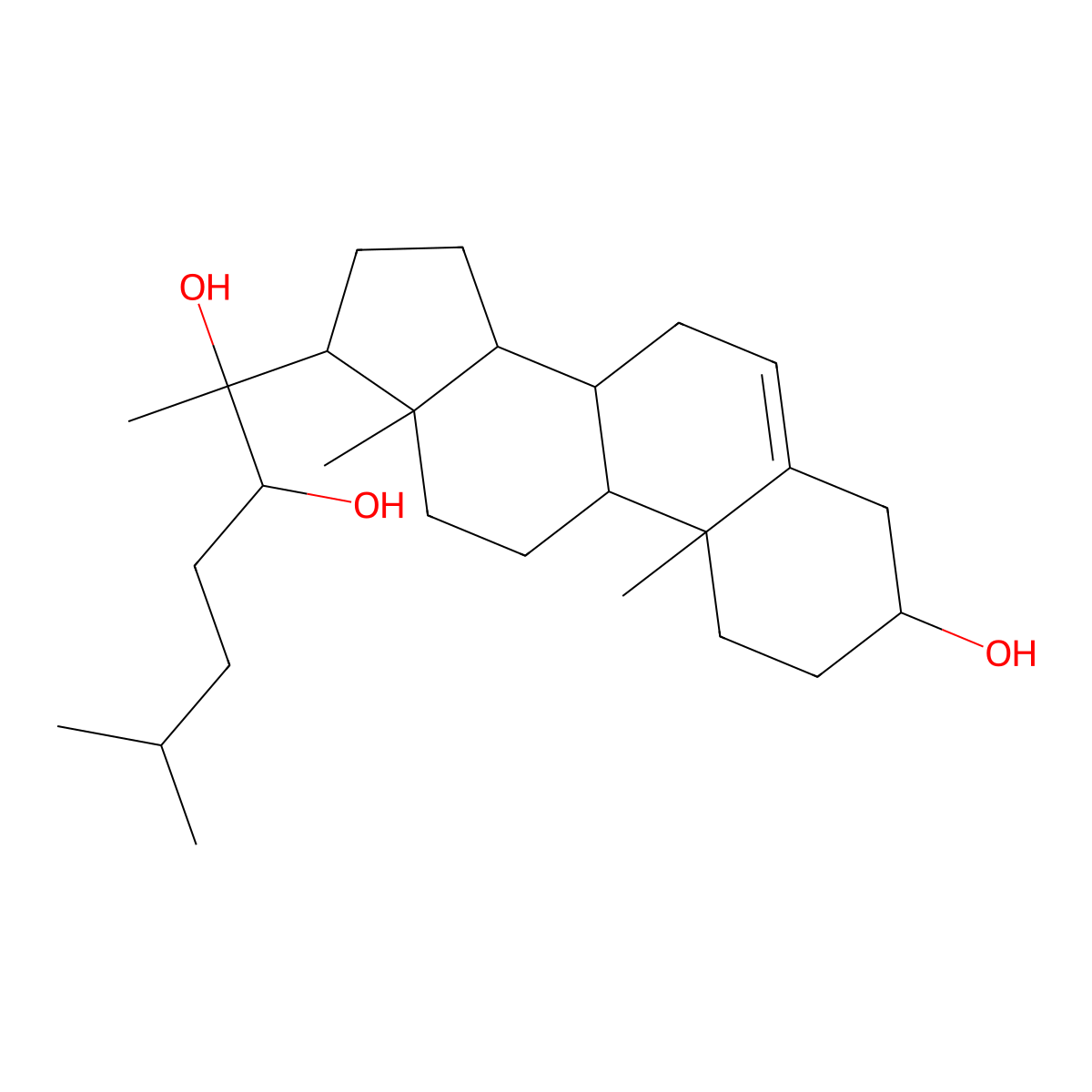(20R,22R)-20,22-Dihydroxycholesterol molecular structure, CAS 596-94-1