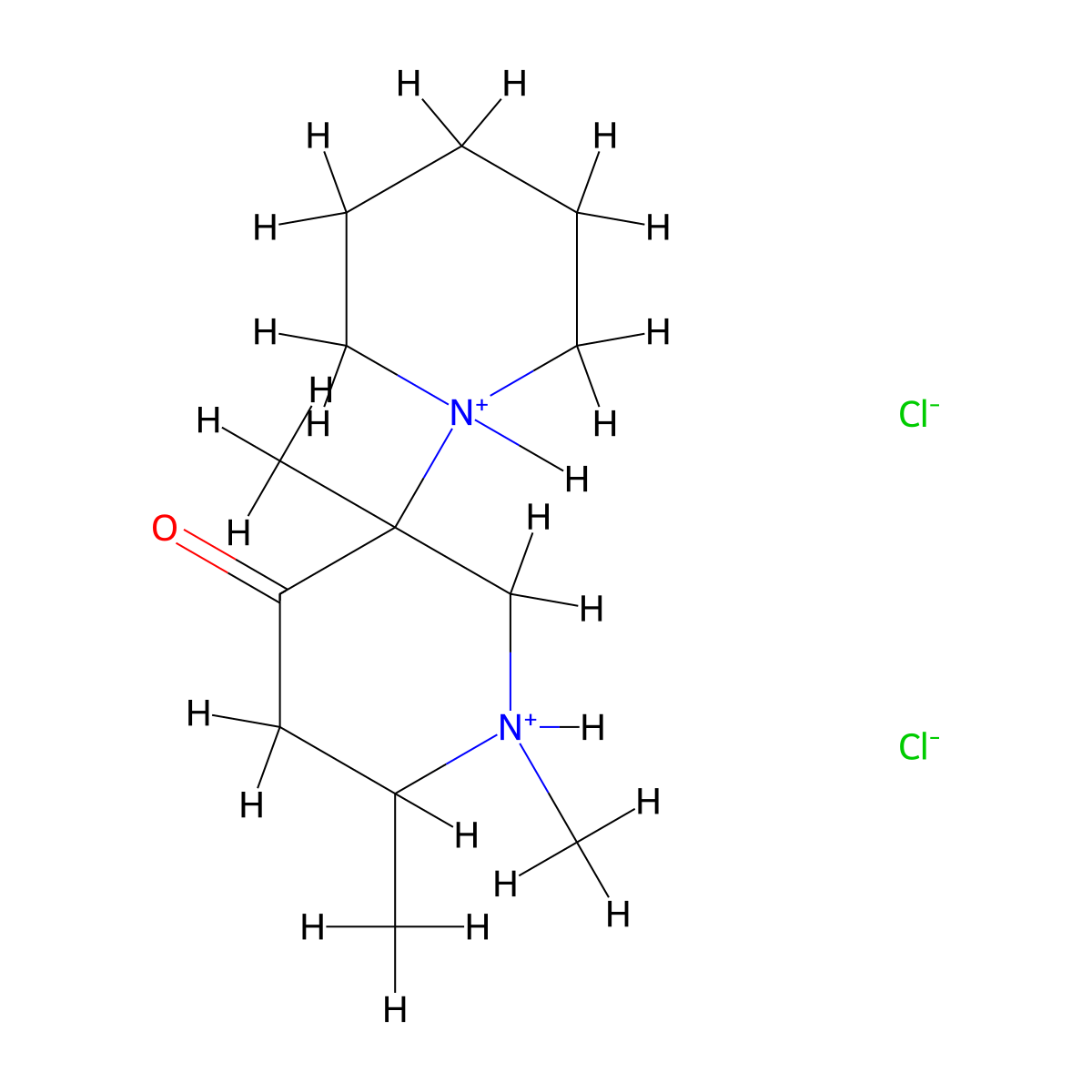 1,3'-Bipiperidin-4'-one, 1',3',6'-trimethyl-, dihydrochloride molecular structure, CAS 596-99-6