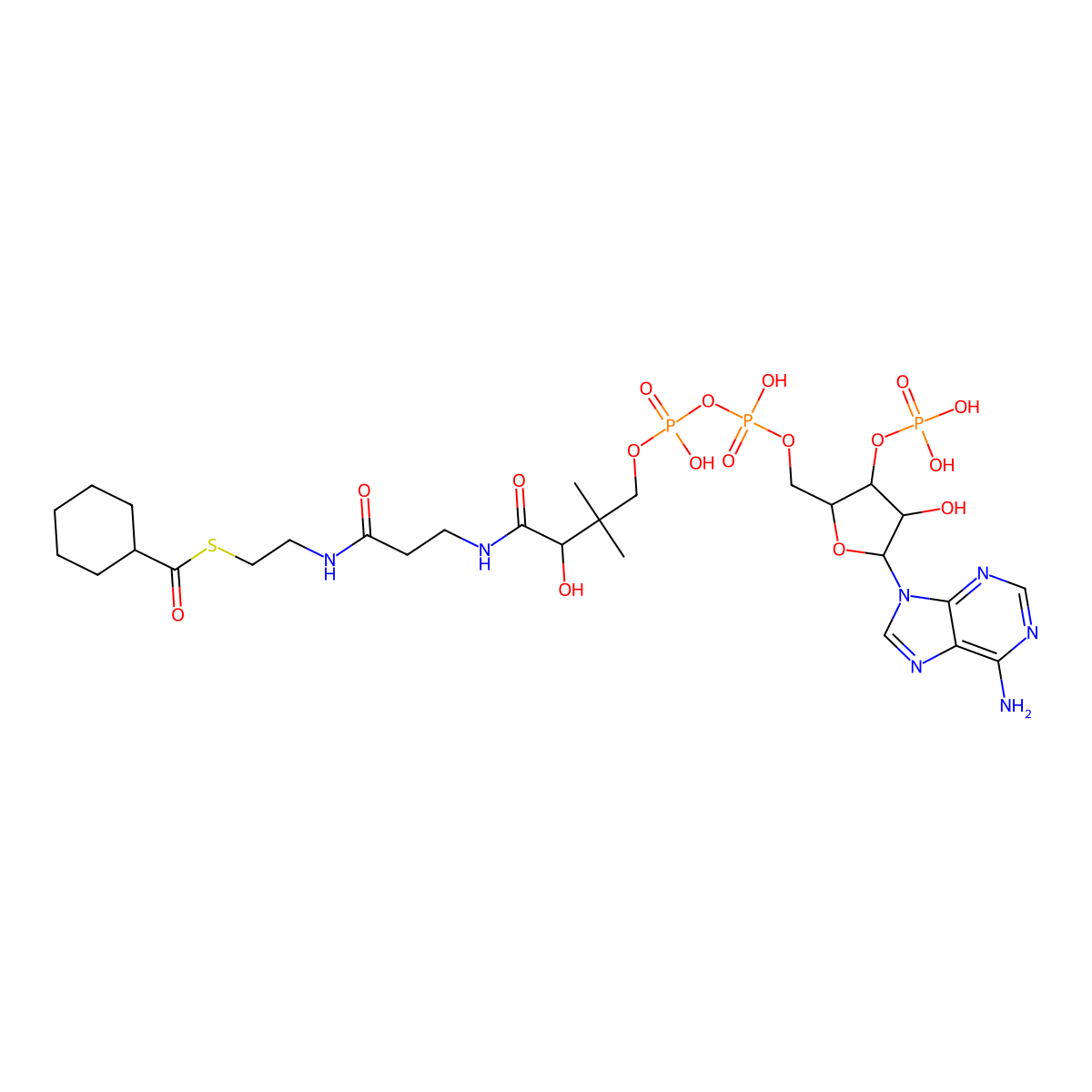 Cyclohexane-1-carbonyl-CoA molecular structure, CAS 5960-12-3