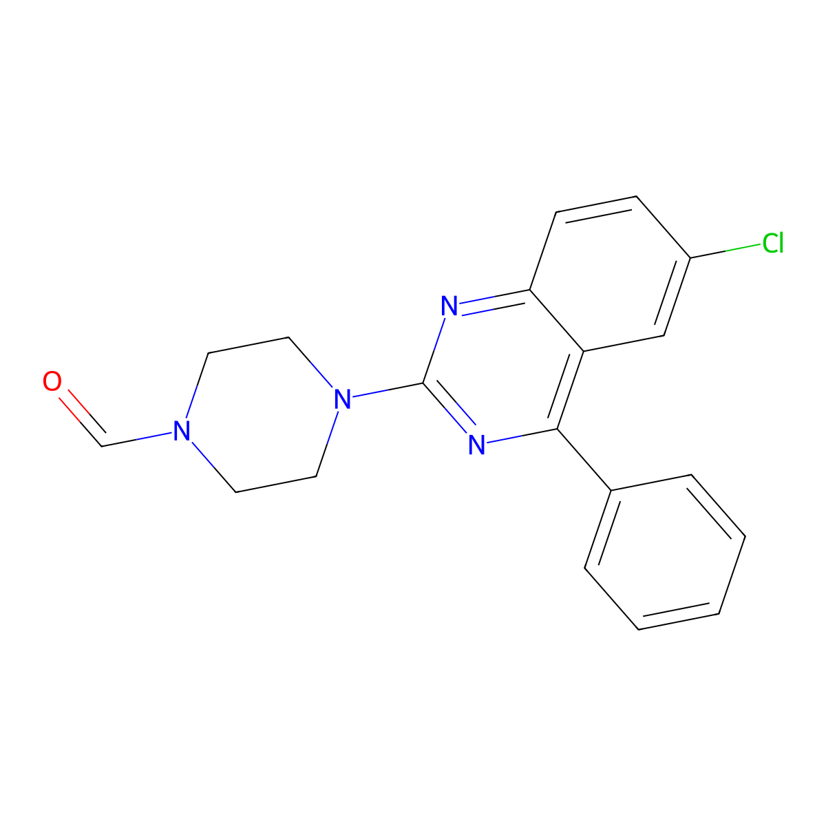 4-(6-Chloro-4-phenylquinazolin-2-yl)piperazine-1-carbaldehyde molecular structure, CAS 5960-46-3