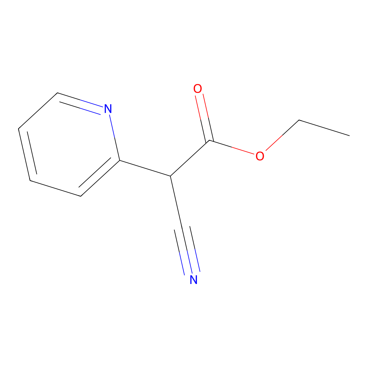 Ethyl 2-cyano-2-(pyridin-2-yl)acetate molecular structure, CAS 59601-57-9