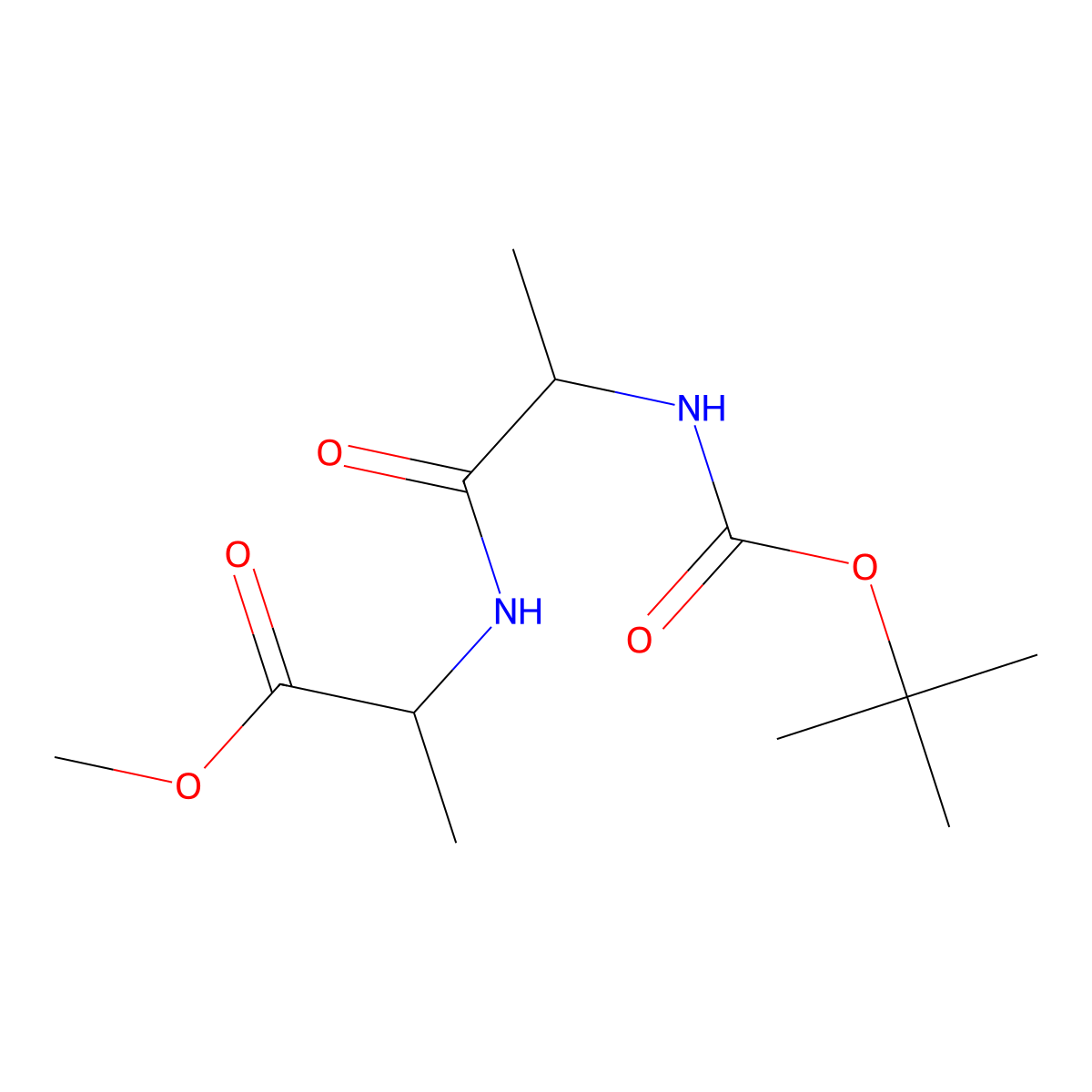 (R)-Methyl 2-((R)-2-((tert-butoxycarbonyl)amino)propanamido)propanoate molecular structure, CAS 59602-19-6