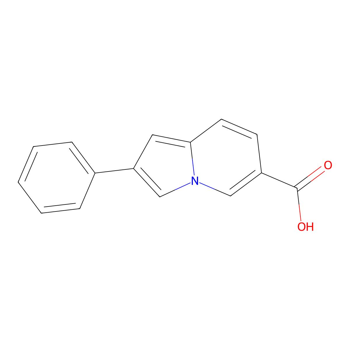 2-Phenylindolizine-6-carboxylic acid molecular structure, CAS 59603-58-6