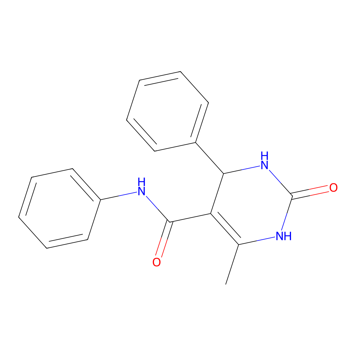 6-methyl-2-oxo-N,4-diphenyl-1,2,3,4-tetrahydropyrimidine-5-carboxamide molecular structure, CAS 59607-60-2