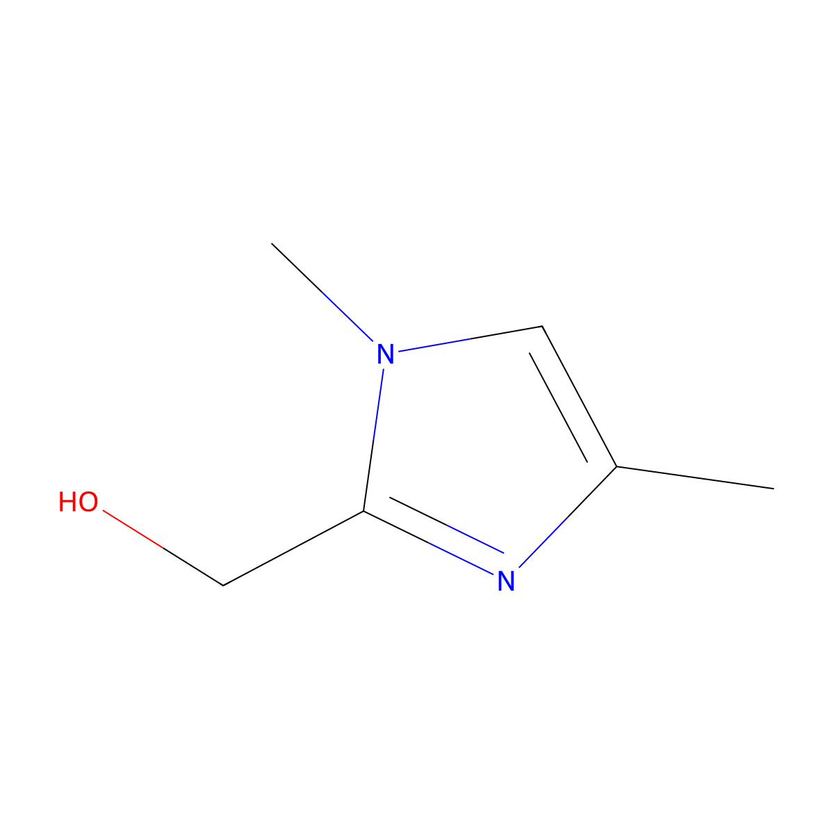 (1,4-dimethyl-1H-imidazol-2-yl)methanol molecular structure, CAS 59608-81-0