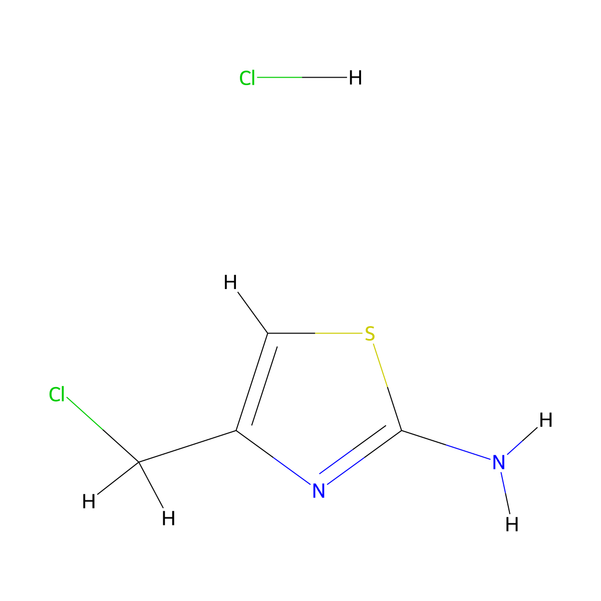 2-Thiazolamine, 4-(chloromethyl)-, hydrochloride (1:1) molecular structure, CAS 59608-97-8