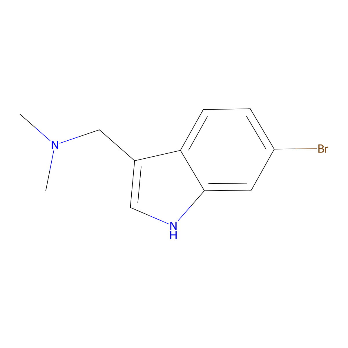 1-(6-Bromo-1H-indol-3-yl)-N,N-dimethylmethanamine molecular structure, CAS 59609-63-1