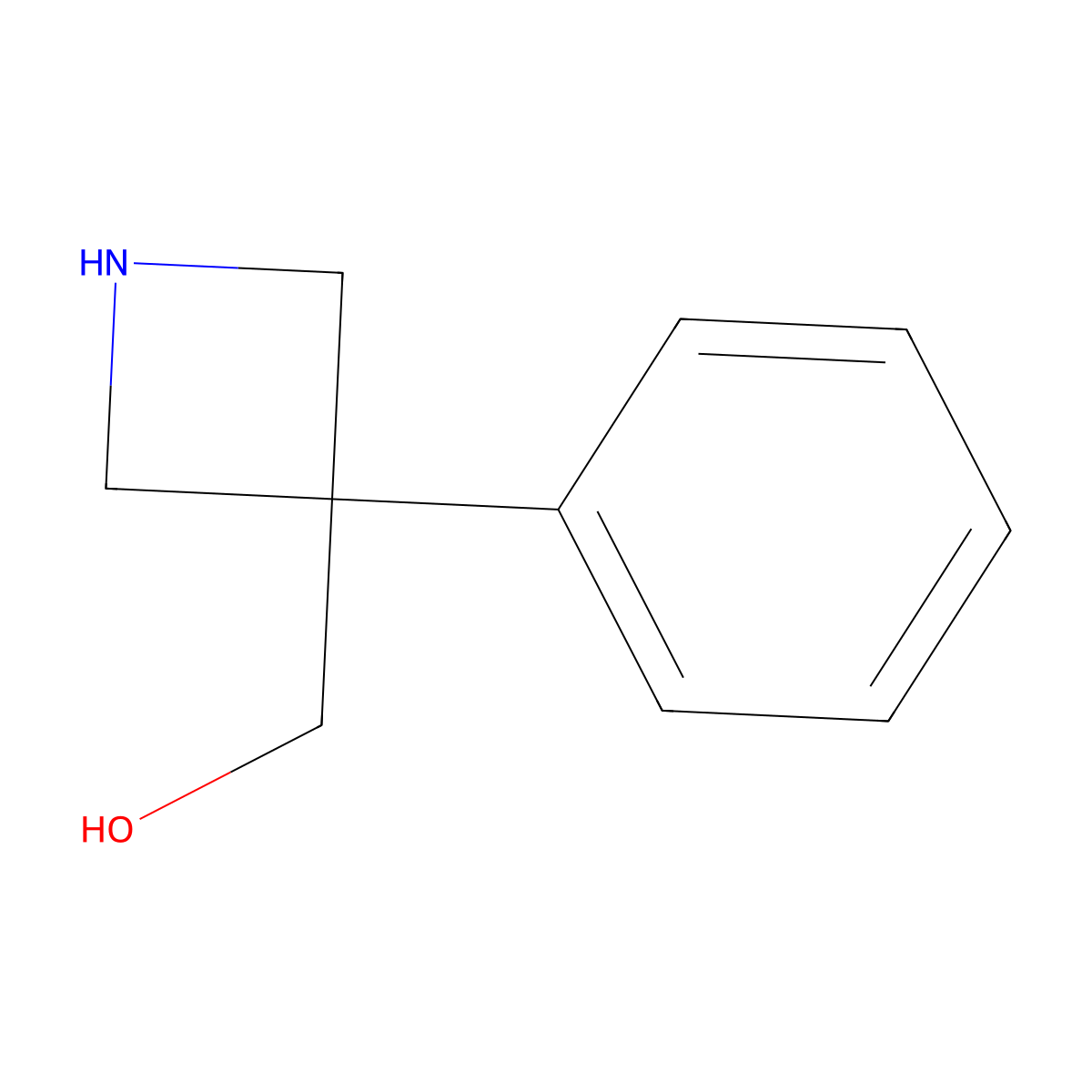 3-Phenyl-3-azetidinemethanol molecular structure, CAS 5961-34-2