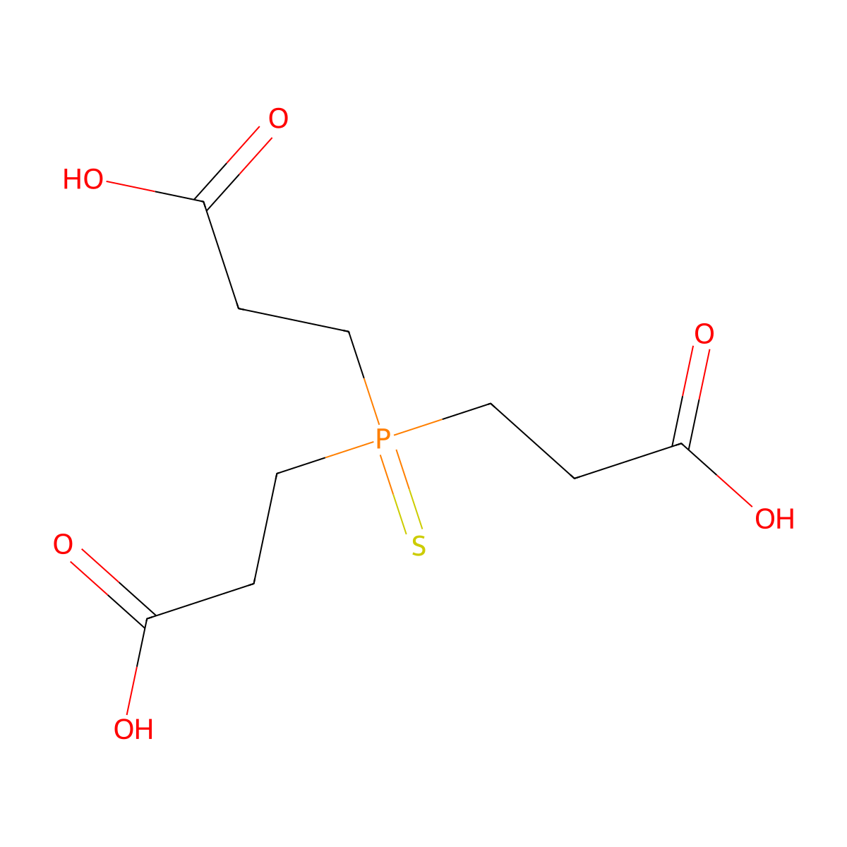 3,3',3''-Phosphorothioyltripropanoic acid molecular structure, CAS 5961-86-4