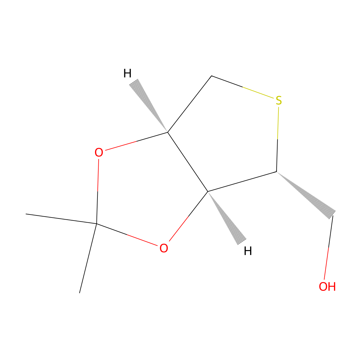 ((3aS,4R,6aR)-2,2-Dimethyltetrahydrothieno[3,4-d][1,3]dioxol-4-yl)methanol molecular structure, CAS 596103-06-9