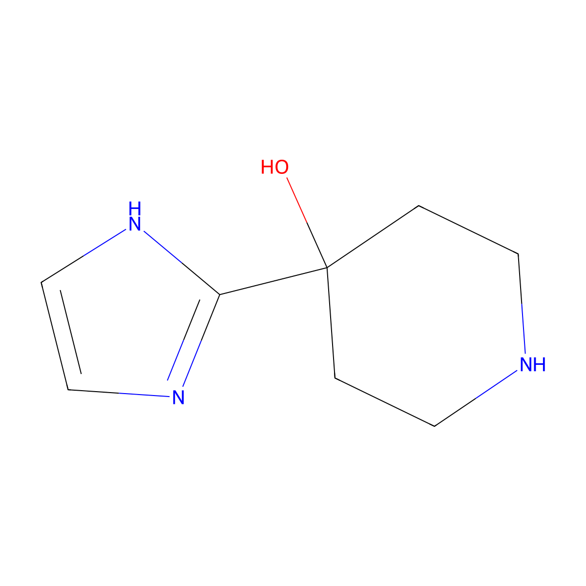 4-(1H-Imidazol-2-yl)piperidin-4-ol molecular structure, CAS 596105-93-0