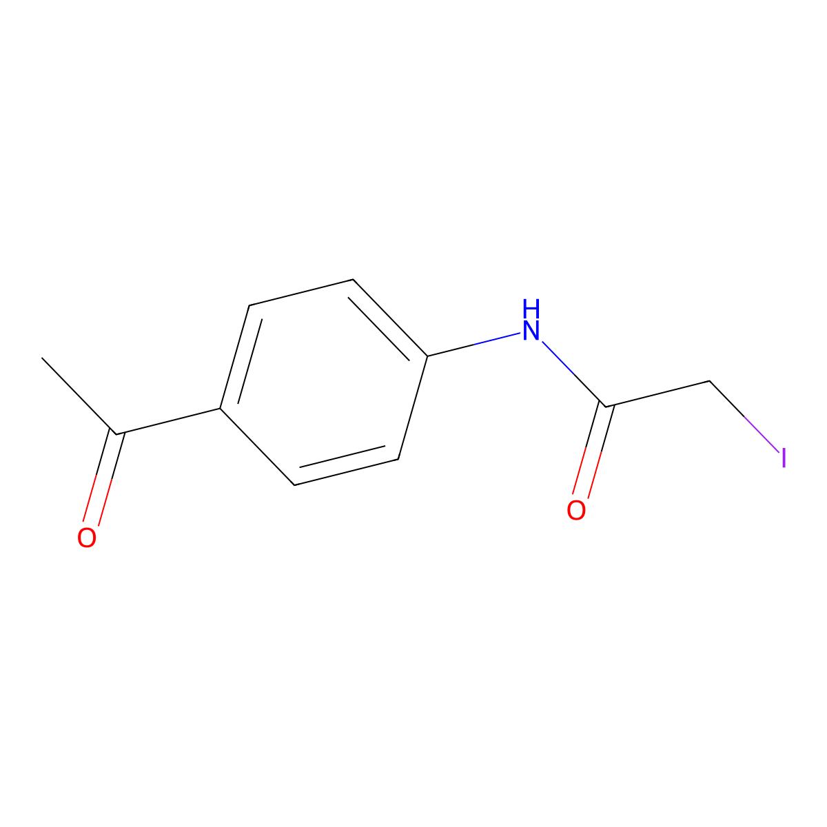 N-(4-acetylphenyl)-2-iodoacetamide molecular structure, CAS 596107-48-1