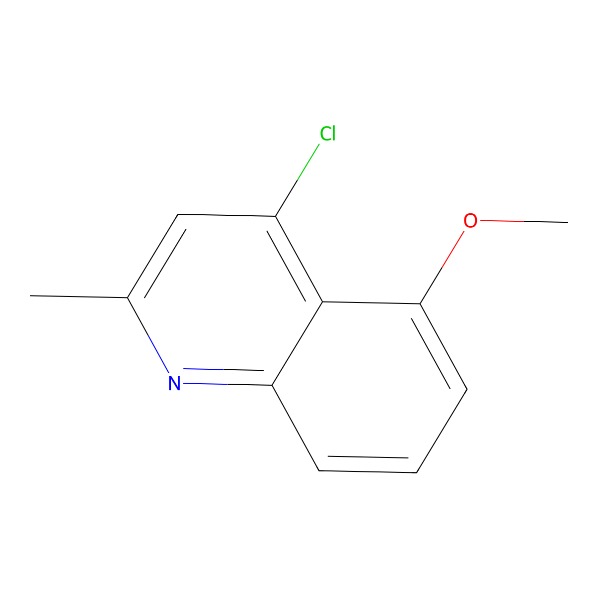 4-Chloro-5-methoxy-2-methyl-quinoline molecular structure, CAS 59611-54-0