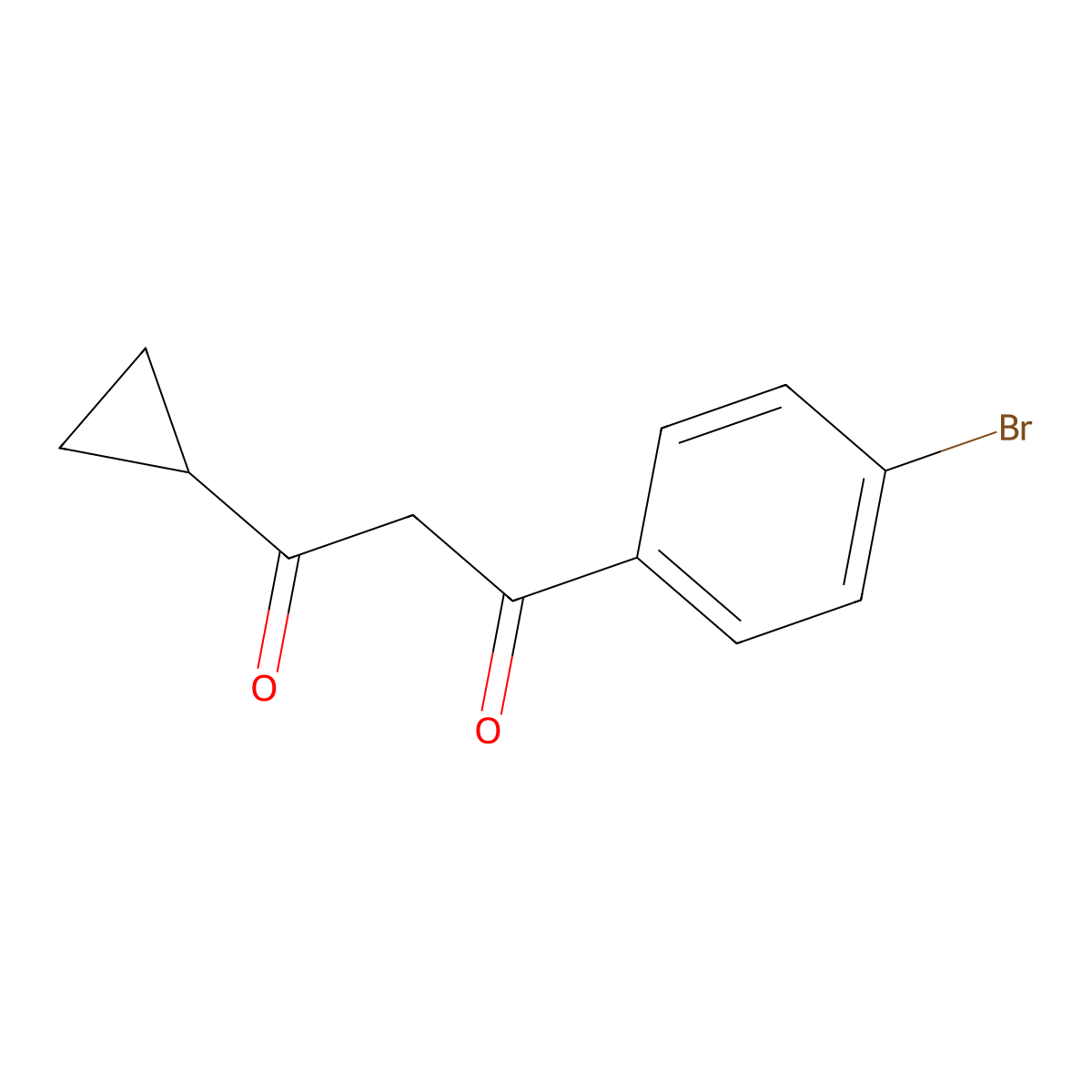 1-(4-Bromophenyl)-3-cyclopropylpropane-1,3-dione molecular structure, CAS 596117-38-3