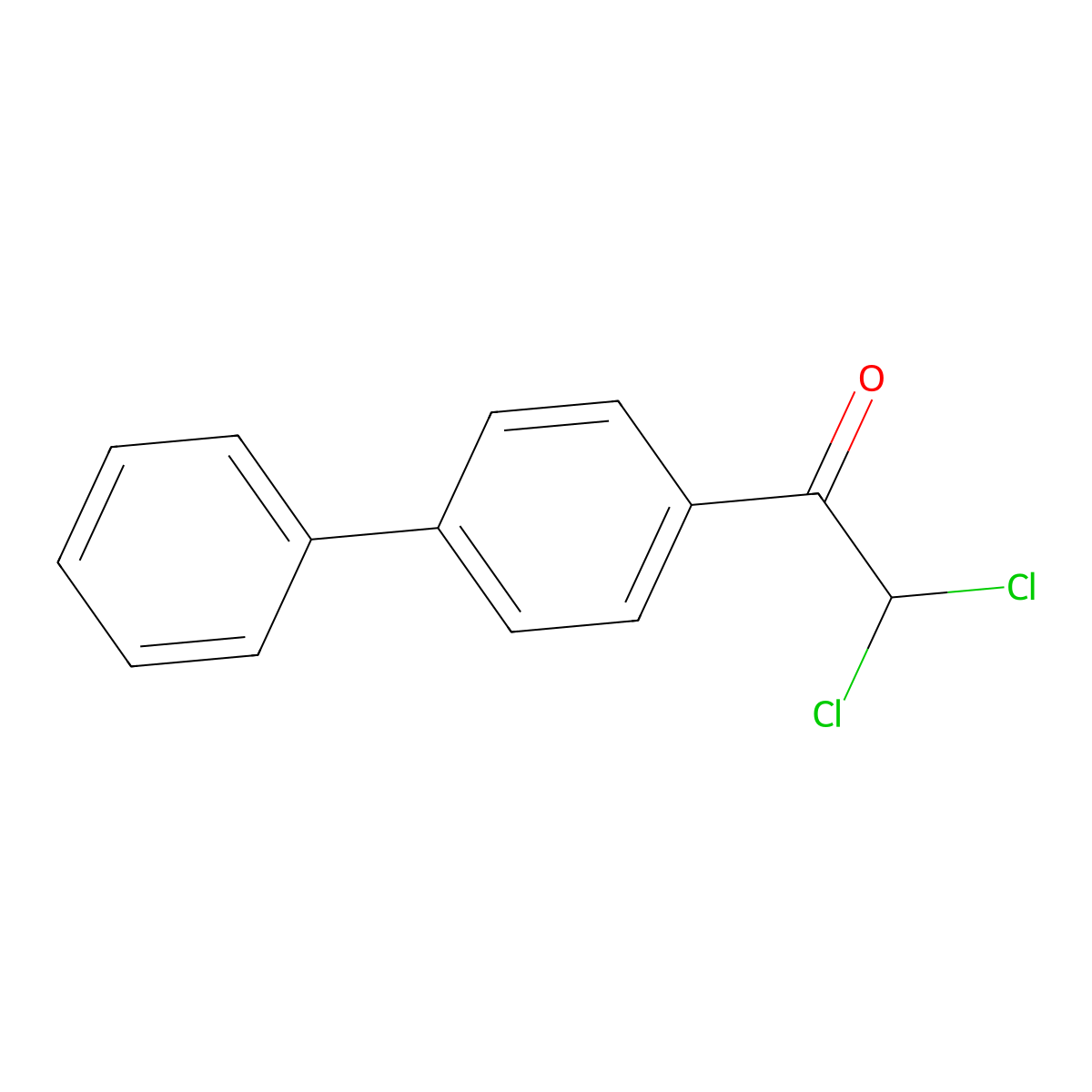 Ethanone, 1-[1,1'-biphenyl]-4-yl-2,2-dichloro- molecular structure, CAS 59612-56-5
