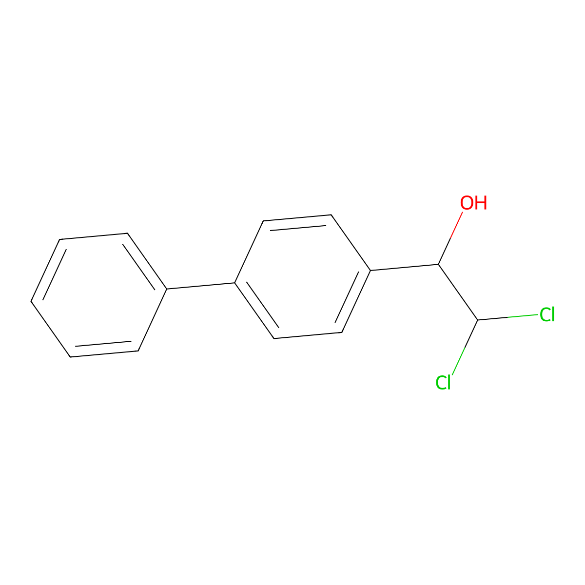 1-([1,1'-Biphenyl]-4-yl)-2,2-dichloroethanol molecular structure, CAS 59612-57-6