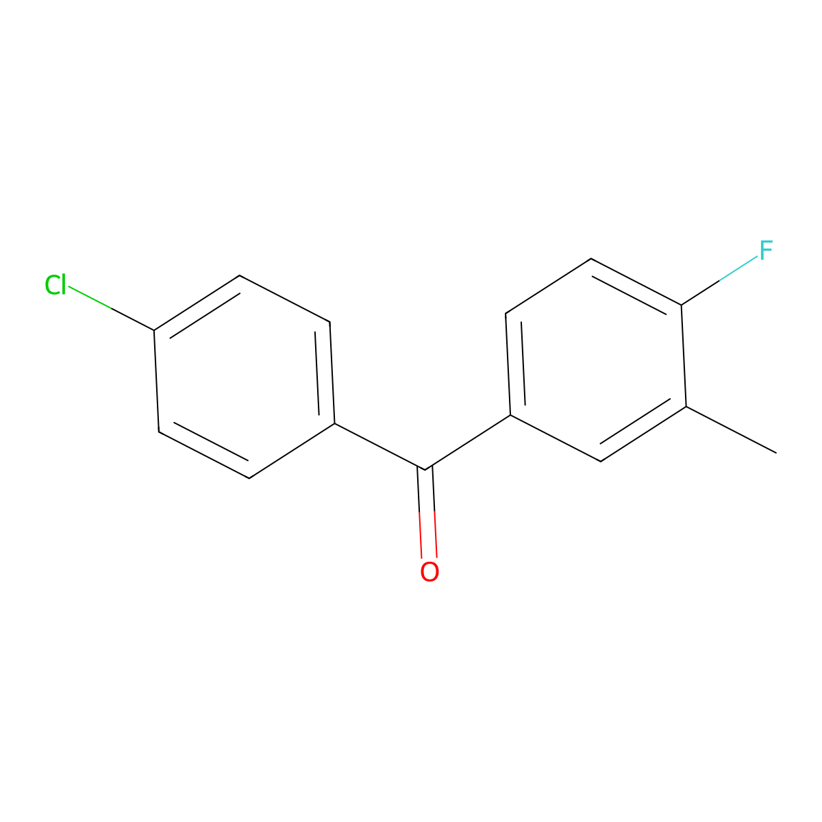 4-Chloro-4'-fluoro-3'-methylbenzophenone molecular structure, CAS 59612-89-4