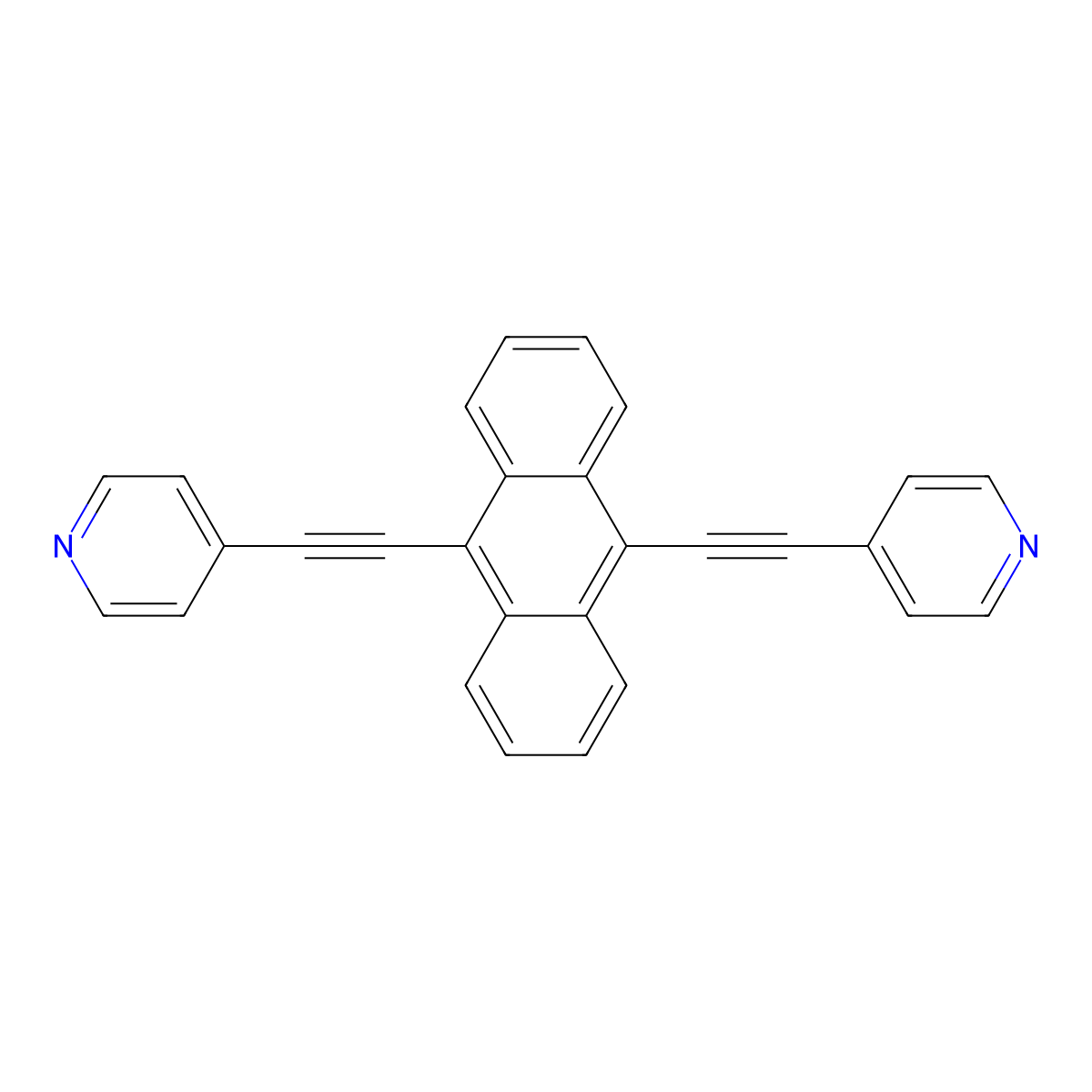9,10-Bis(pyridin-4-ylethynyl)anthracene molecular structure, CAS 596130-35-7
