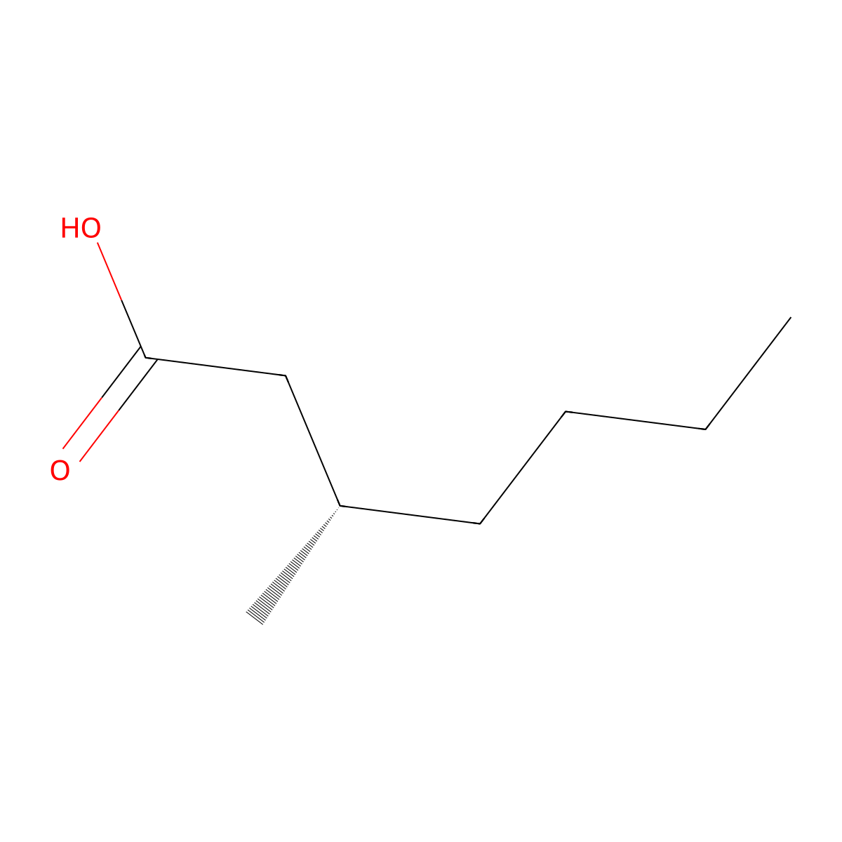 (S)-3-Methylheptanoic acid molecular structure, CAS 59614-85-6