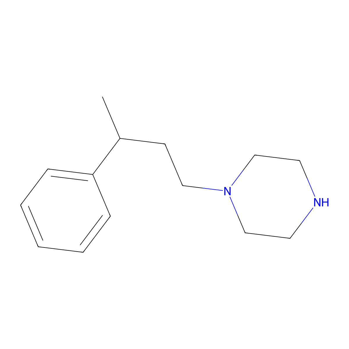 1-(3-Phenylbutyl)piperazine molecular structure, CAS 59615-63-3