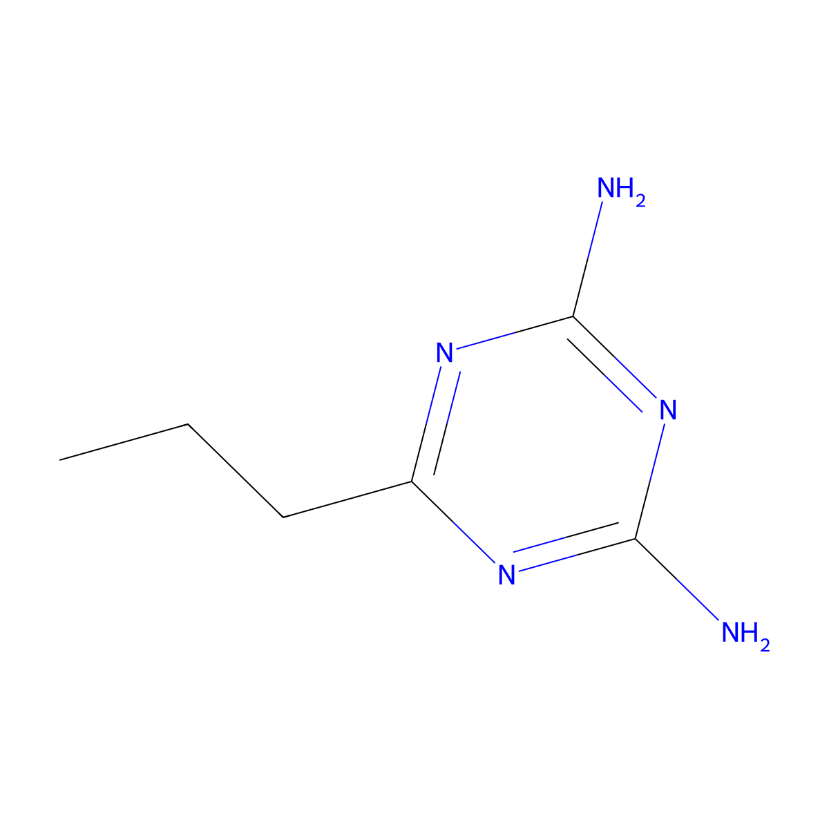 6-Propyl-1,3,5-triazine-2,4-diamine molecular structure, CAS 5962-23-2