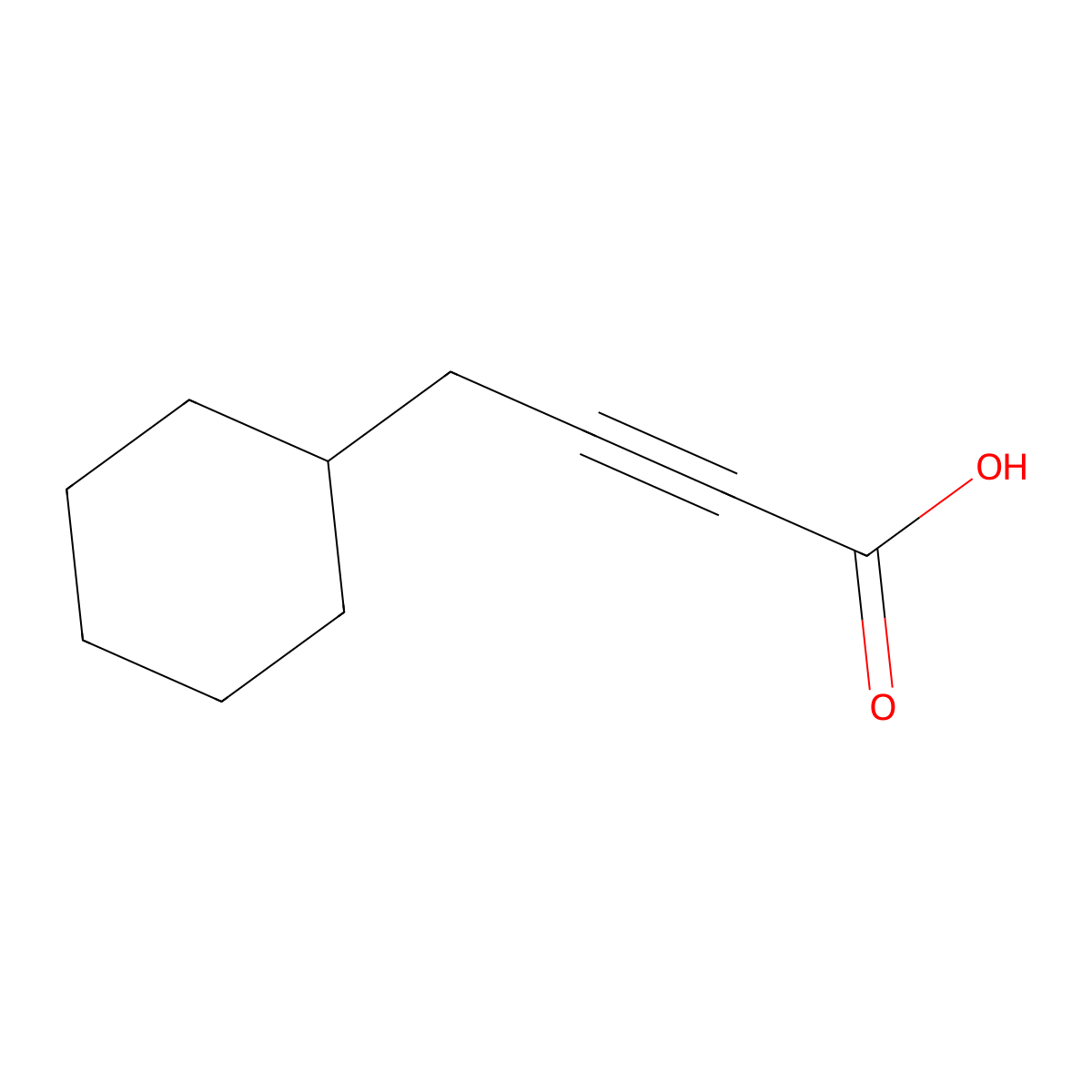 4-Cyclohexylbut-2-ynoic acid molecular structure, CAS 5962-81-2