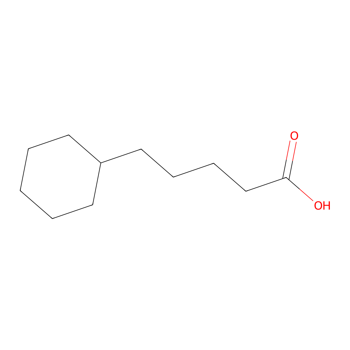 Cyclohexanepentanoic acid molecular structure, CAS 5962-88-9