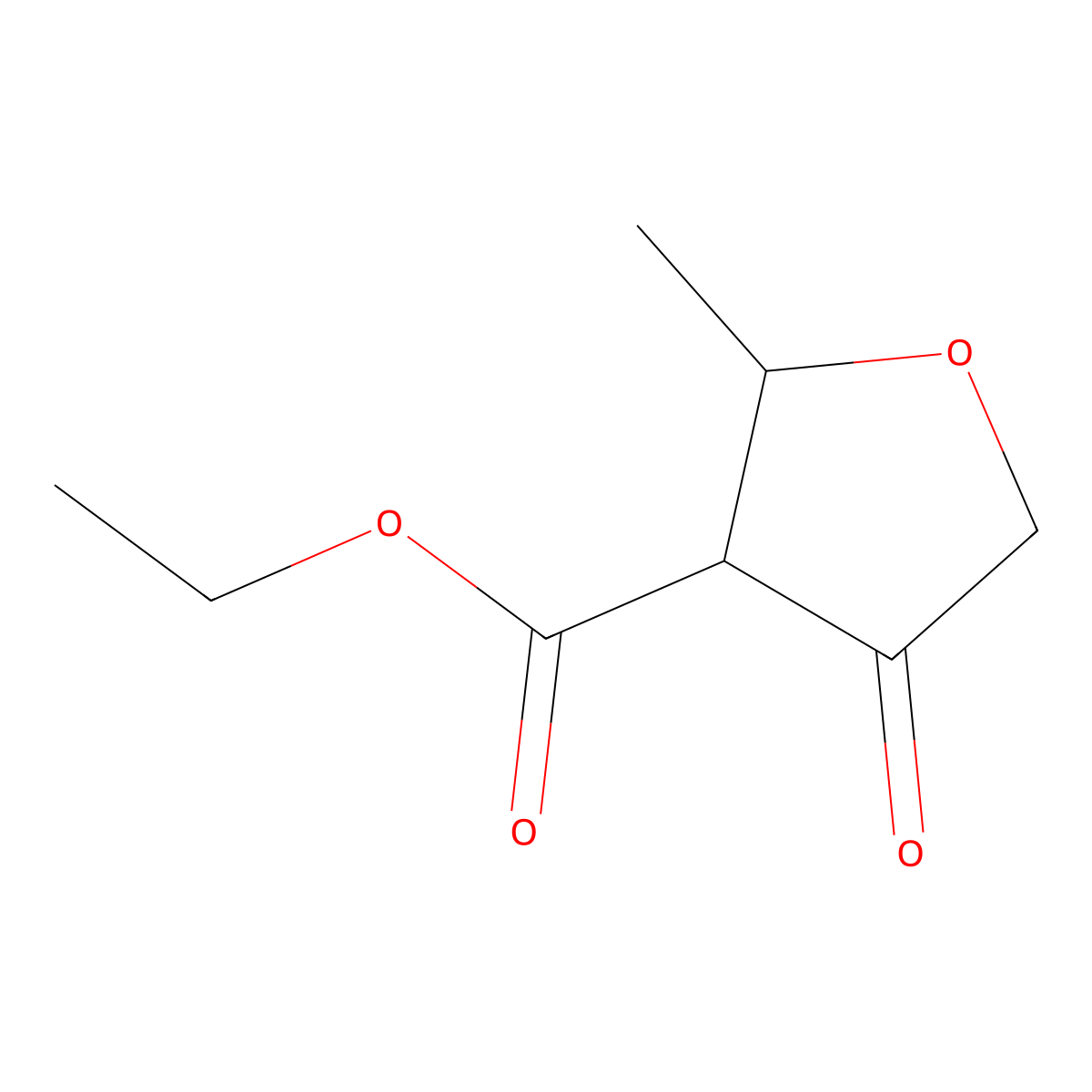 Ethyl 2-methyl-4-oxotetrahydrofuran-3-carboxylate molecular structure, CAS 59623-24-4