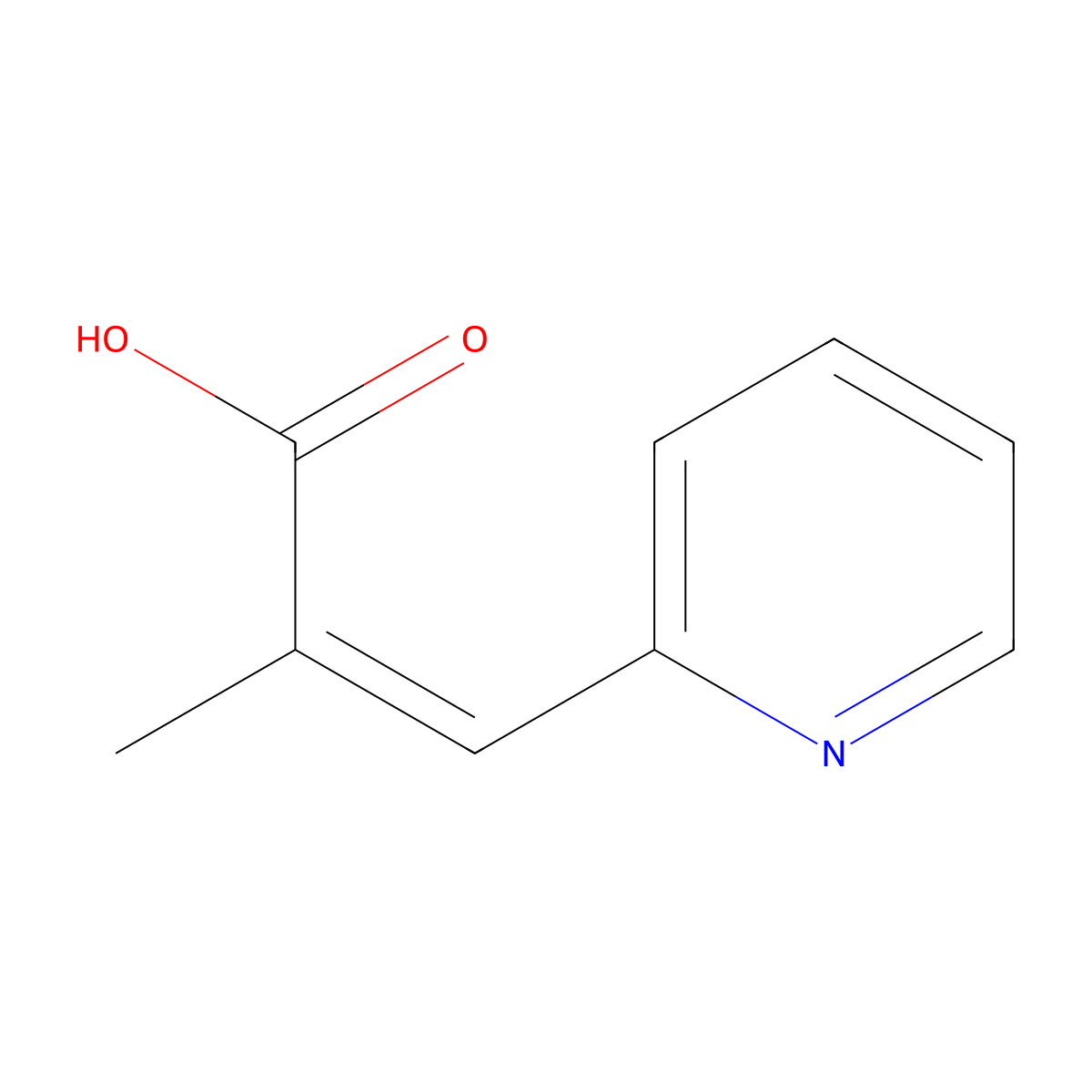 2-Methyl-3-(pyridin-2-yl)acrylic acid molecular structure, CAS 59627-03-1