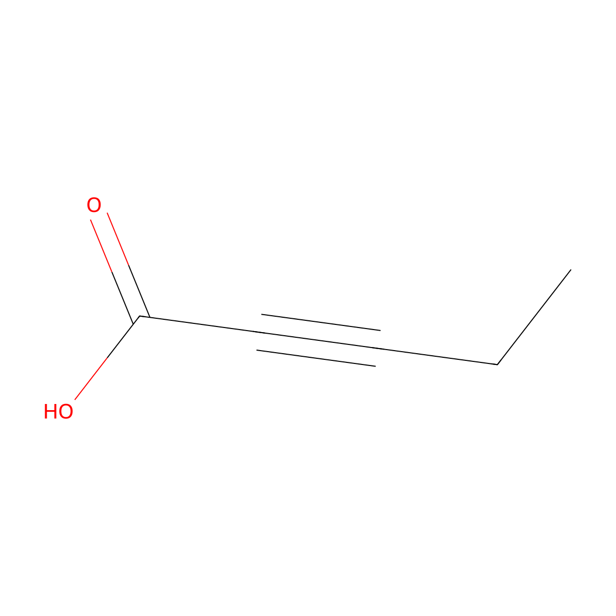 2-Pentynoic acid molecular structure, CAS 5963-77-9