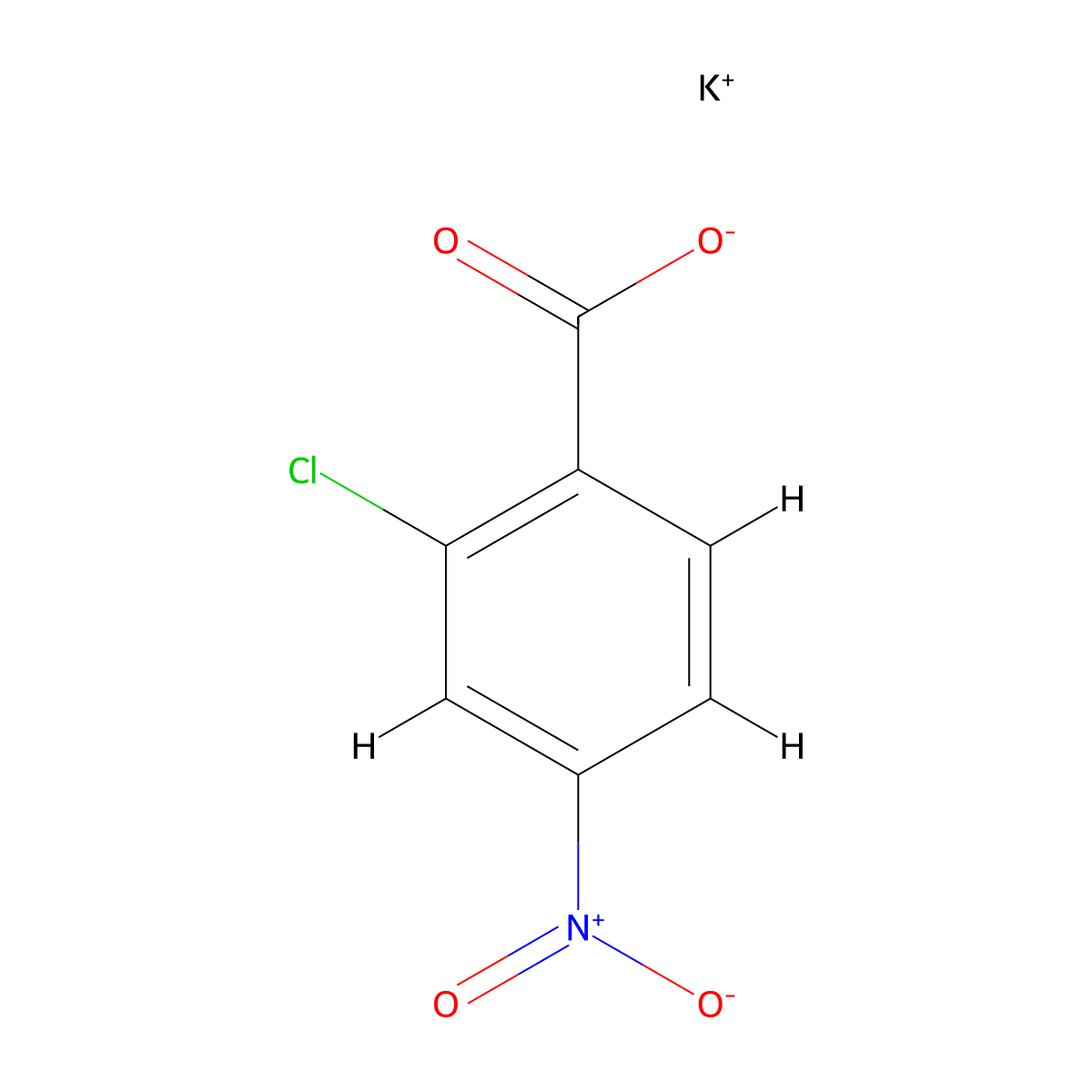 Benzoic acid, 2-chloro-4-nitro-, potassium salt (1:1) molecular structure, CAS 59639-91-7