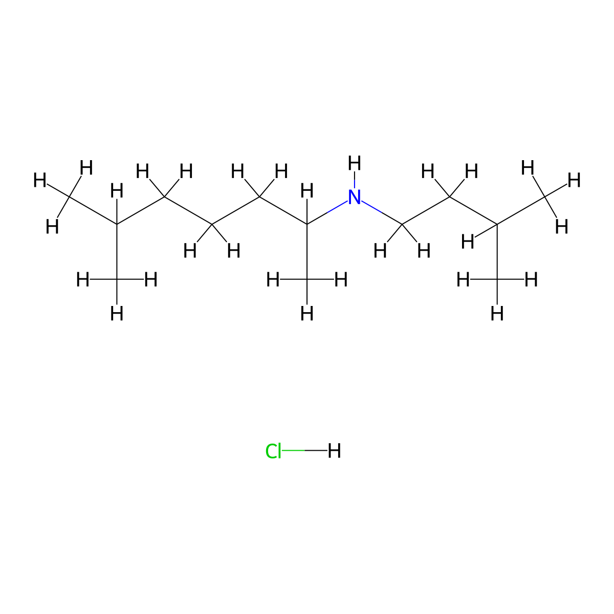 2-Heptanamine, 6-methyl-N-(3-methylbutyl)-, hydrochloride (1:1) molecular structure, CAS 5964-56-7