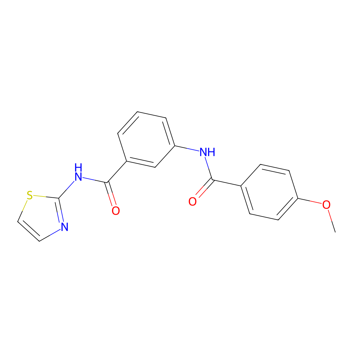 3-(4-Methoxybenzamido)-N-(1,3-thiazol-2-yl)benzamide molecular structure, CAS 5964-78-3