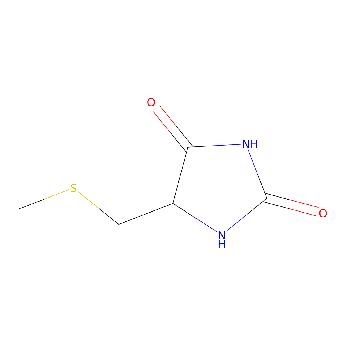 5-[(Methylsulfanyl)methyl]imidazolidine-2,4-dione molecular structure, CAS 59640-66-3