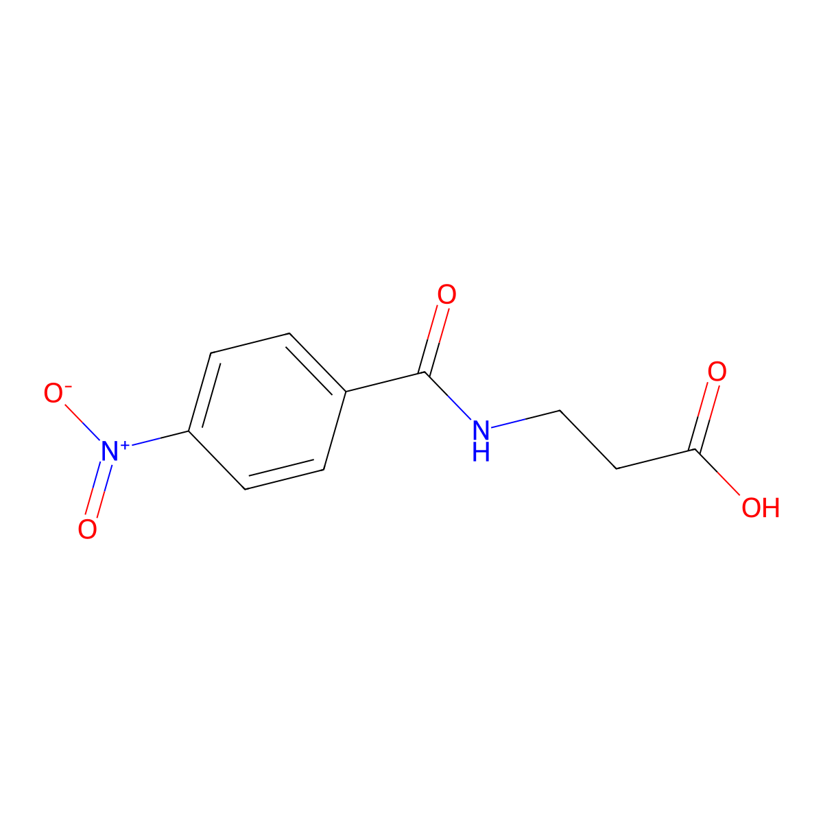 N-(4-Nitrobenzoyl)-beta-alanine molecular structure, CAS 59642-21-6