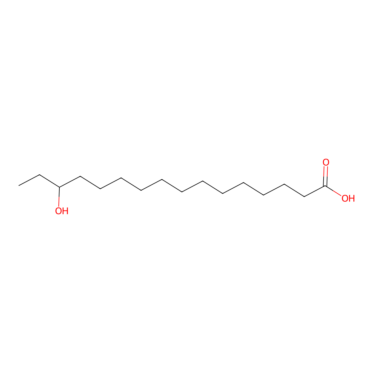 14-Hydroxyhexadecanoic acid molecular structure, CAS 59642-38-5
