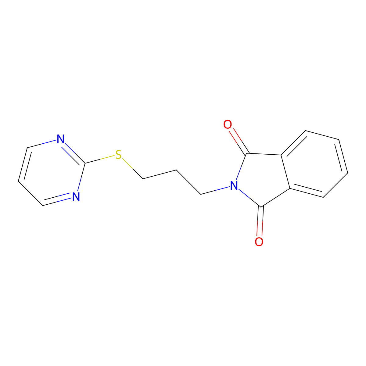 2-(3-Phthalimidopropylthio)pyrimidine molecular structure, CAS 59646-38-7