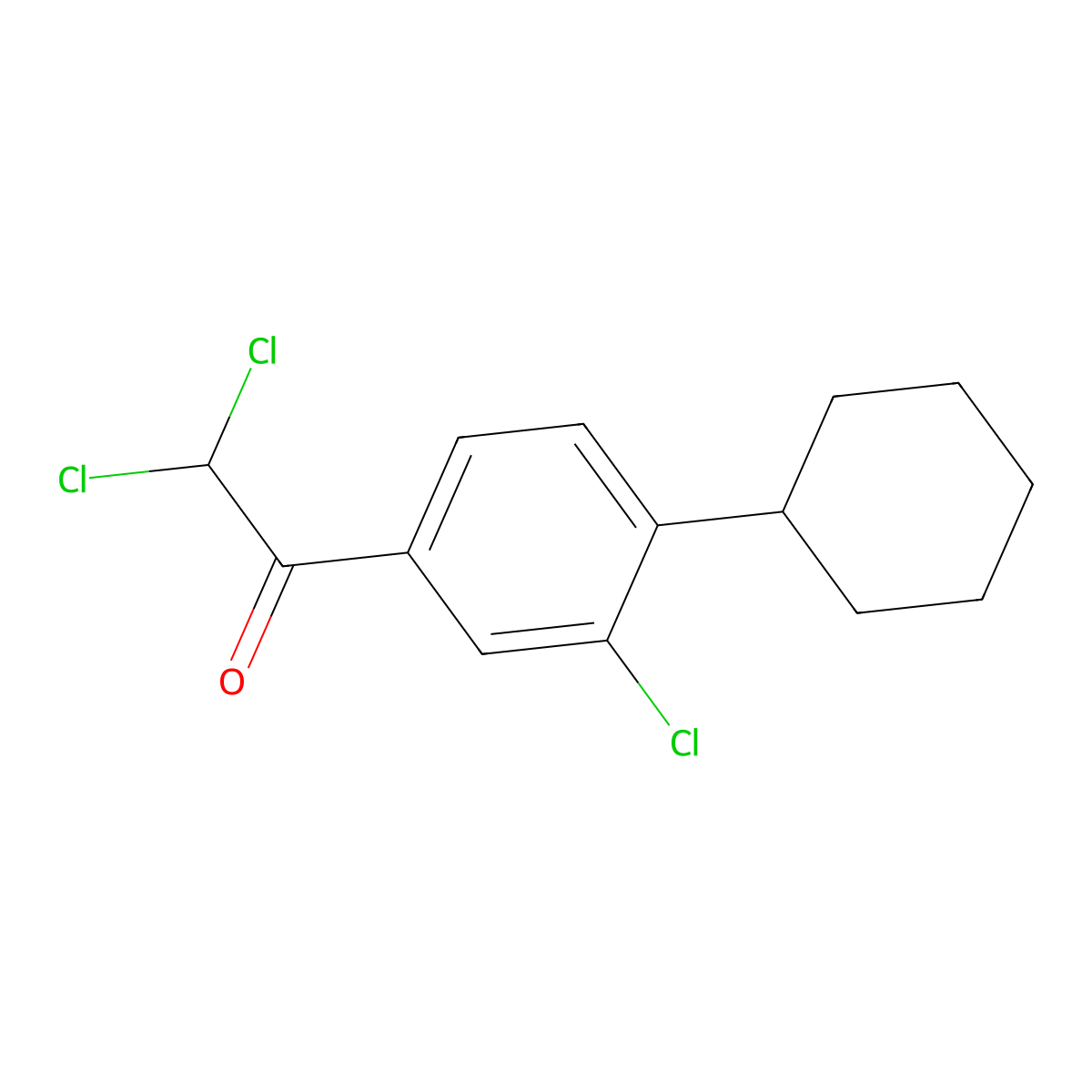 2,2-Dichloro-1-(3-chloro-4-cyclohexylphenyl)ethan-1-one molecular structure, CAS 59646-58-1